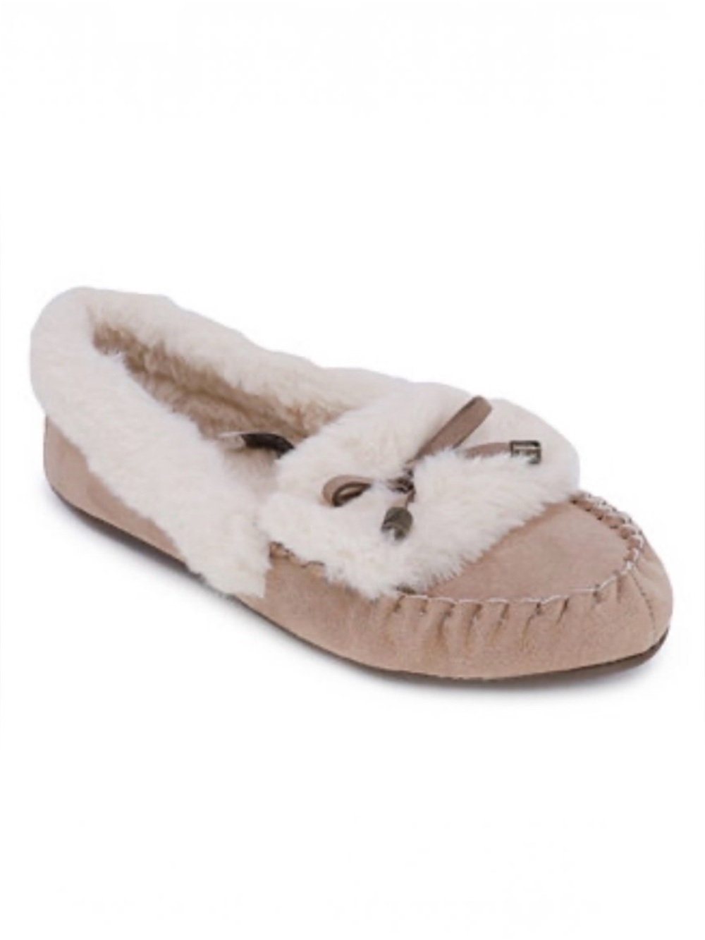 Nautica Clearwater Fold Faux Fur Slipper in Sand Size 7